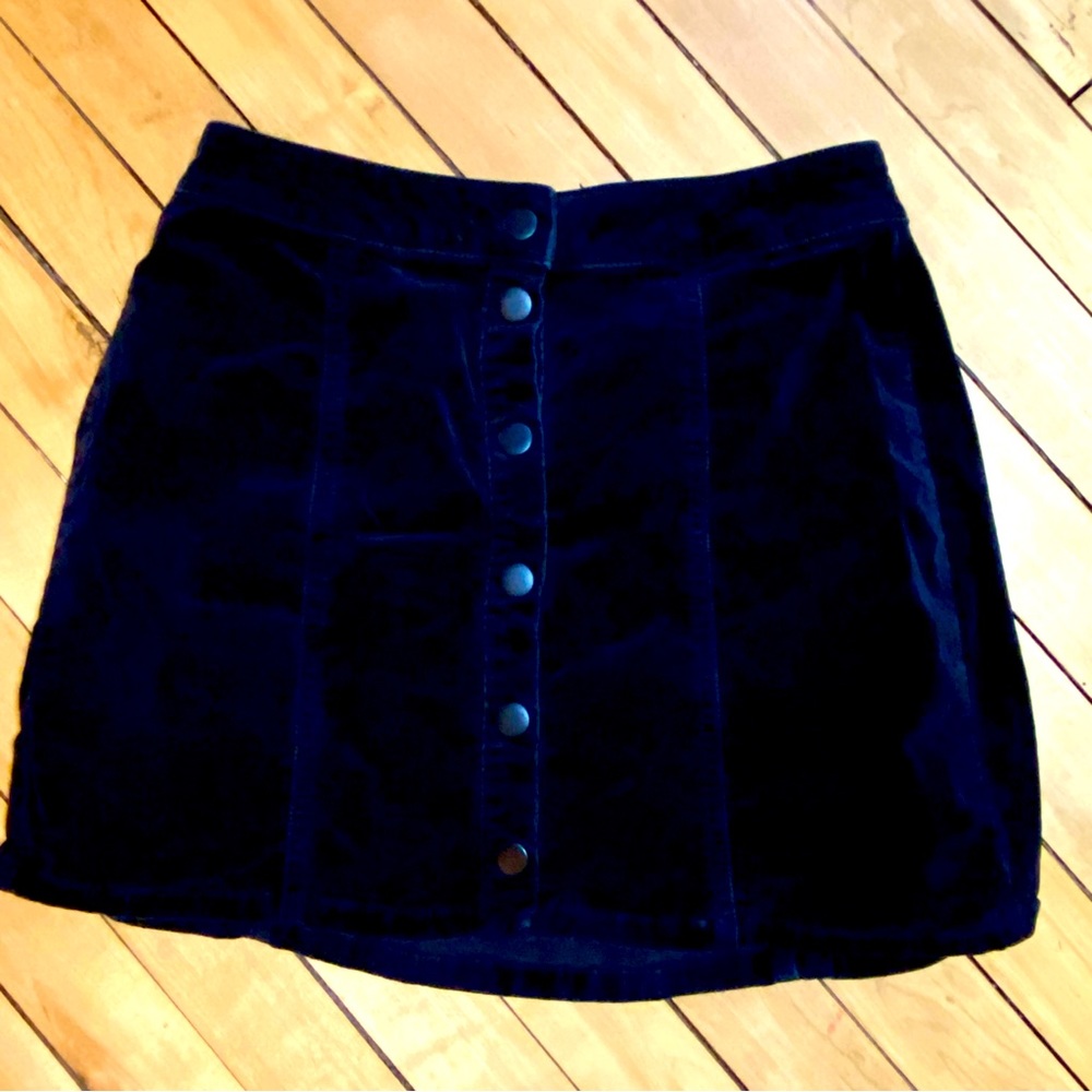 Ladies Melville sz small velvet black A line mini skirt